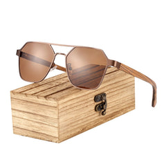 Men's Zebra Wood 'Tasteful' Temple Sunglasses