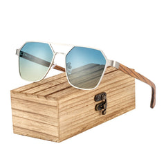 Men's Zebra Wood 'Tasteful' Temple Sunglasses