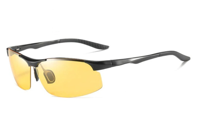 Men's Sports Rimless Oval 'Mega Throne' Metal Sunglasses