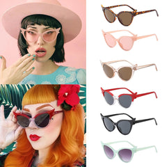 Women's Vintage Cat Eye 'Evil's Eye' Plastic Sunglasses