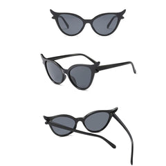 Women's Vintage Cat Eye 'Evil's Eye' Plastic Sunglasses