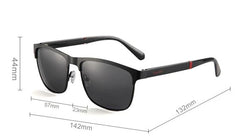 Men's Polarized Square 'High Brow' Metal Sunglasses