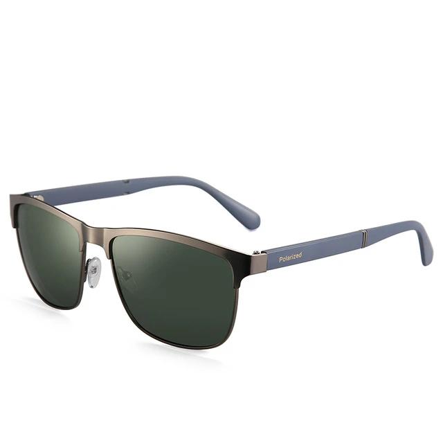 Men's Polarized Square 'High Brow' Metal Sunglasses