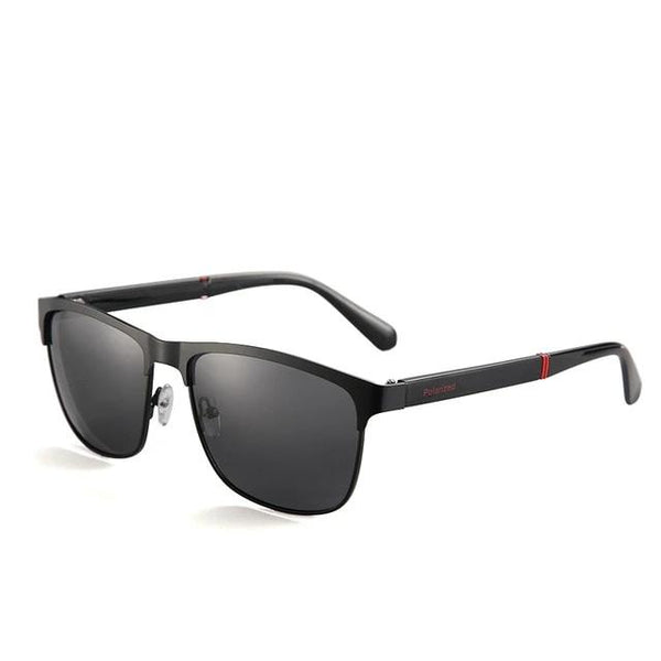 Men's Polarized Square 'High Brow' Metal Sunglasses