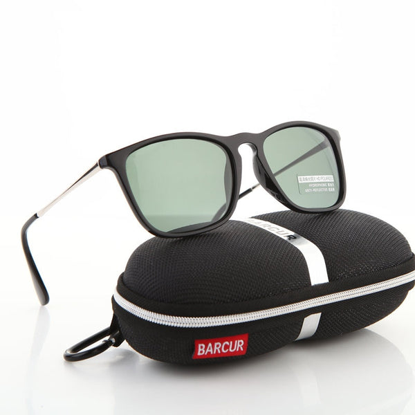 Men's Polarized Square 'Orbison' Plastic Sunglasses