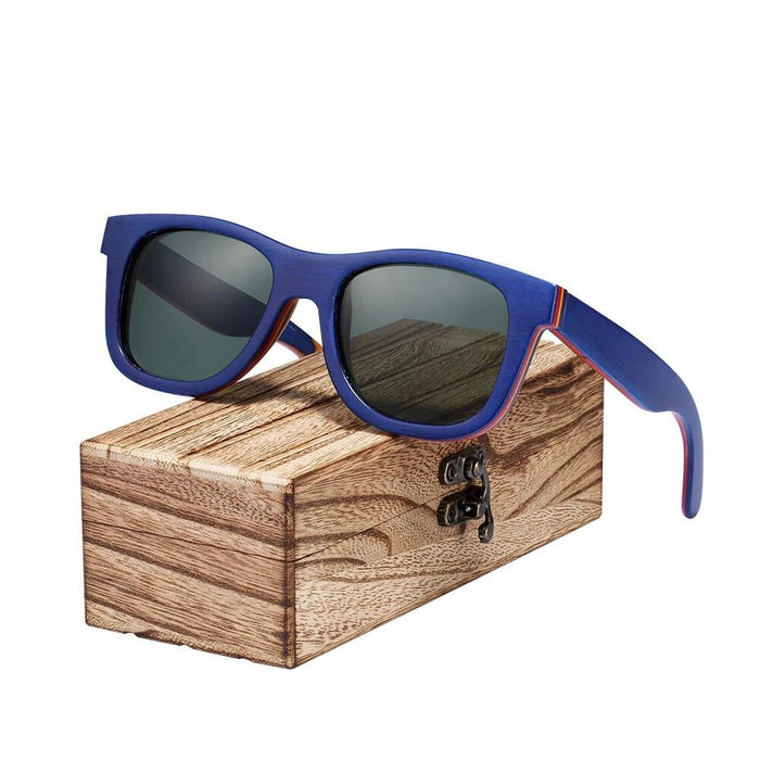 Men's Polarized Rectangular 'Spicoli' Wood Sunglasses