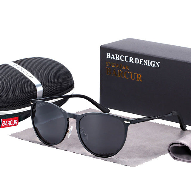 Men's Polarized Round 'Mac Curio' Metal Sunglasses