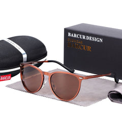 Men's Polarized Round 'Mac Curio' Metal Sunglasses