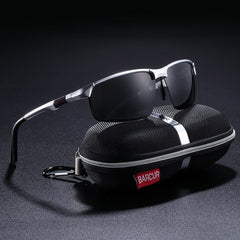 Men's Semi Rimless Sport 'Top Speed' Metal Sunglasses