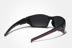 Men's Sport Wrap Around 'Black Wolf' Plastic Sunglasses