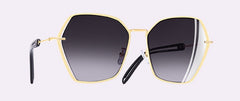 Women's Hexagonal '1970' Metal Sunglasses