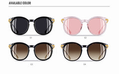 Women's Polarized Round 'Erika' Metal Sunglasses