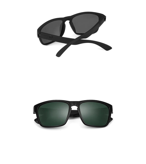 Men's Polarized Rectangular 'Back to Basics' Plastic Sunglasses