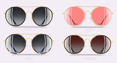 Women's Hexagonal Rounded 'Under The Bridge' Metal Sunglasses