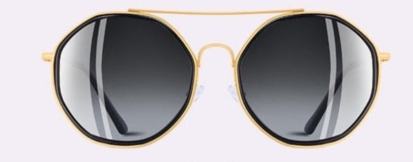 Women's Hexagonal Rounded 'Under The Bridge' Metal Sunglasses