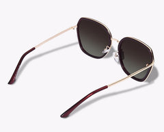 Women's Polarized Square 'Stark' Plastic and Metal Sunglasses