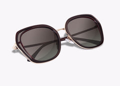 Women's Polarized Square 'Stark' Plastic and Metal Sunglasses