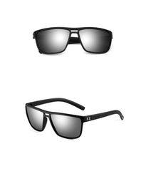 Men's Rectangular Polarized 'Heavy Brow' Plastic Sunglasses