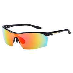 Men's Semi Rimless Polarized 'Game On' Metal Sunglasses