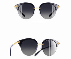 Women's Semi Rimless 'Master Frency' Plastic and Metal Sunglasses