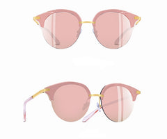 Women's Semi Rimless 'Master Frency' Plastic and Metal Sunglasses