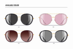 Women's Round Alloy 'Top Down' Metal Sunglasses