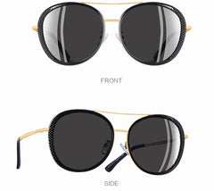 Women's Round Alloy 'Top Down' Metal Sunglasses