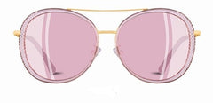 Women's Round Alloy 'Top Down' Metal Sunglasses