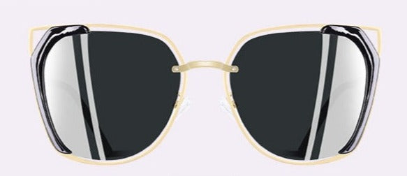 Women's Oversized Square 'Luxury Pink Eye' Metal Sunglasses
