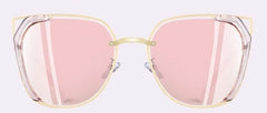 Women's Oversized Square 'Luxury Pink Eye' Metal Sunglasses