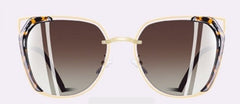 Women's Oversized Square 'Luxury Pink Eye' Metal Sunglasses