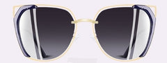 Women's Oversized Square 'Luxury Pink Eye' Metal Sunglasses