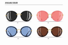 Women's Round Clear 'Oculus' Metal Sunglasses