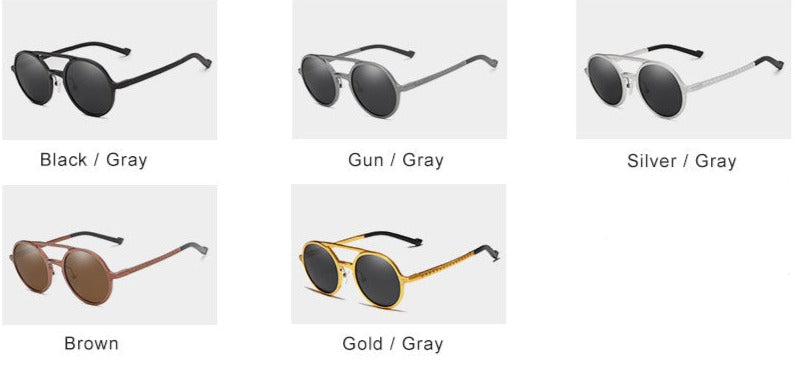 Men's Vintage Round 'Doty Night' Metal Sunglasses