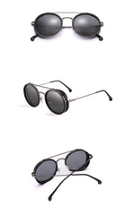 Men's Oval Steampunk 'Romeo Sword' Metal Sunglasses