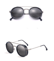 Men's Oval Steampunk 'Romeo Sword' Metal Sunglasses