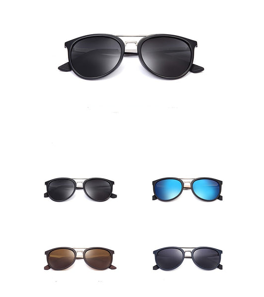 Men's Polarized Oval 'Retro Vibe' Plastic Sunglasses