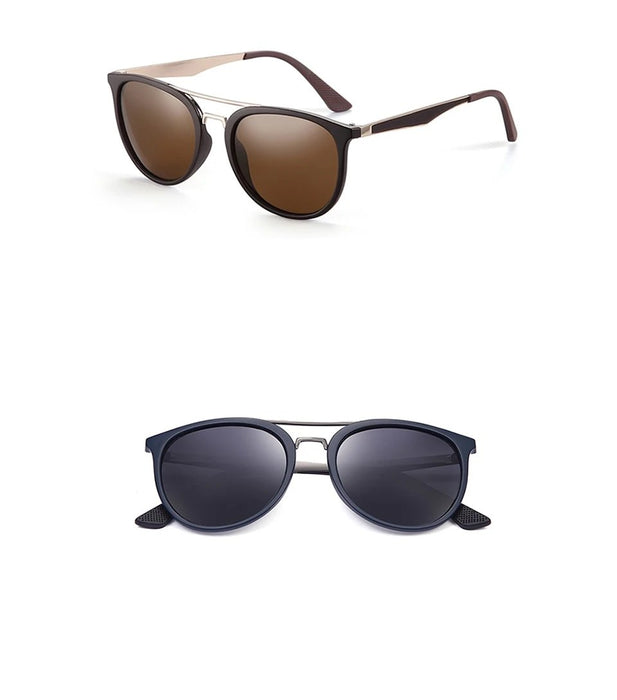 Men's Polarized Oval 'Retro Vibe' Plastic Sunglasses