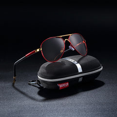 Men's Polarized Aviator 'Patrol' Metal Sunglasses