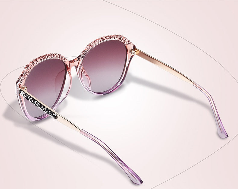 Women's Oversized Oval 'Studded' Plastic Sunglasses