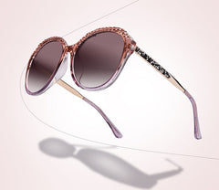 Women's Oversized Oval 'Studded' Plastic Sunglasses