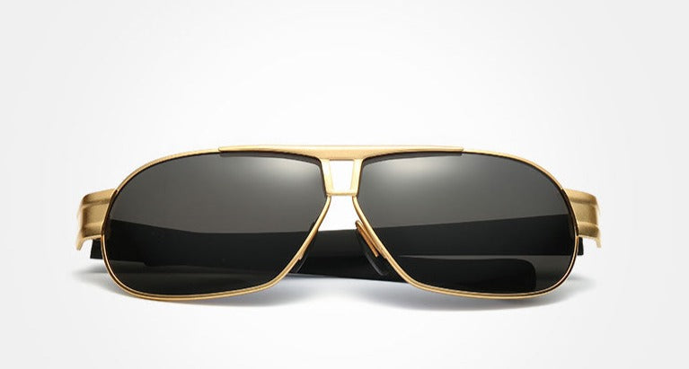 Men's Polarized Aviator 'Euro' Metal Sunglasses