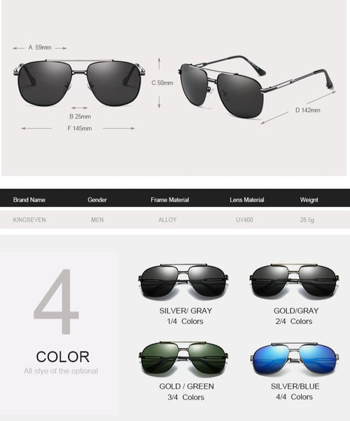 Men's Polarized Aviator 'Milan' Metal Sunglasses