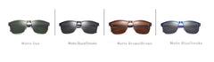 Men's Polarized Square 'High Brow' Metal Sunglasses