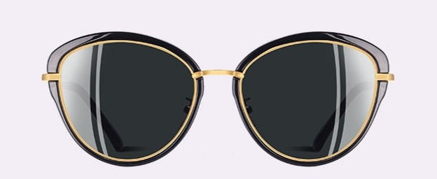 Women's Polarized Cat Eye 'Yacht Master Lite' Metal Sunglasses