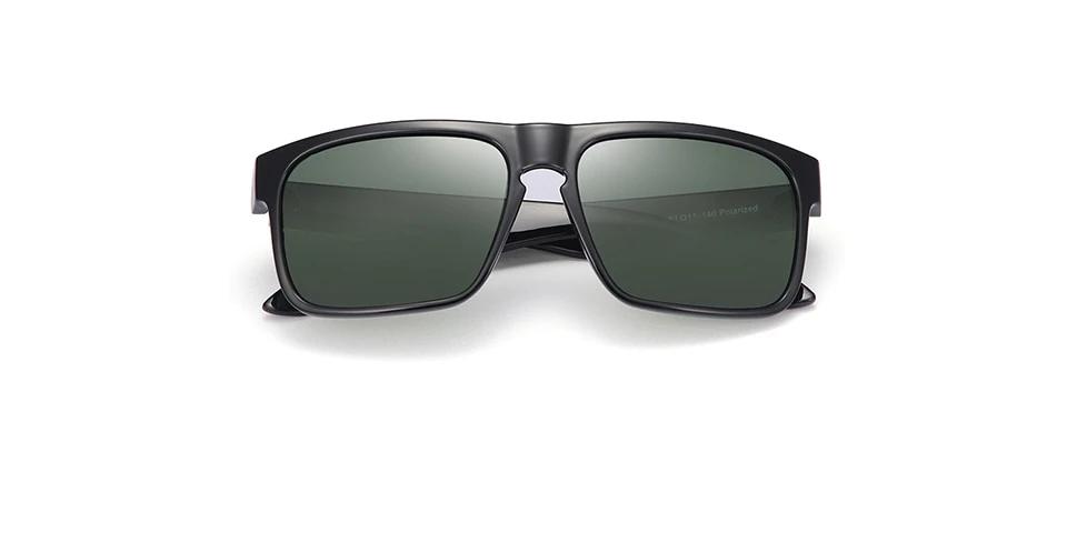 Men's Polarized Square 'Solid State' Plastic Sunglasses