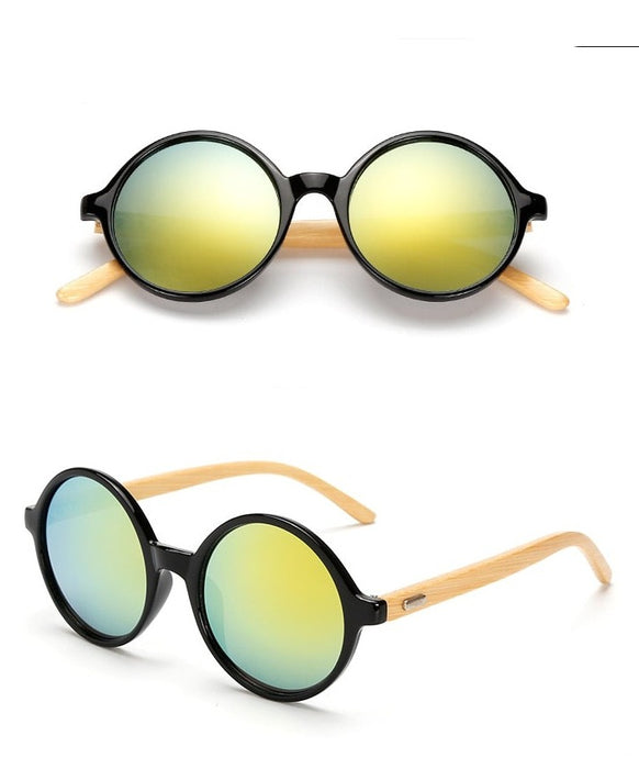 Women's Oval Two Tone 'Two Mountain' Plastic  Sunglasses