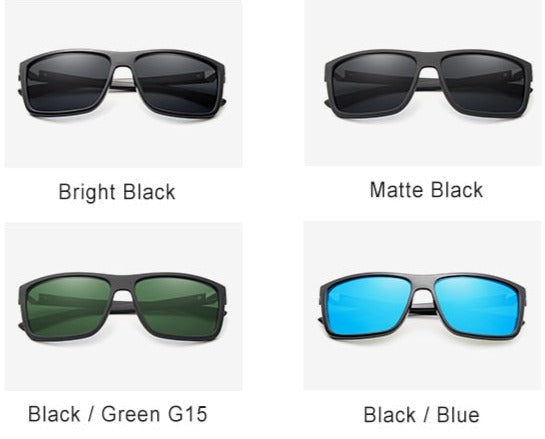 Men's Square Polarized 'Black Hole' Plastic Sunglasses