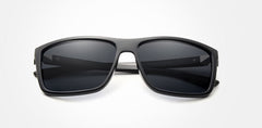 Men's Square Polarized 'Midnight Gleam' Plastic Sunglasses