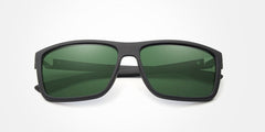 Men's Square Polarized 'Midnight Gleam' Plastic Sunglasses